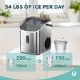 thumbnail image 6 of EUHOMY Chewable Nugget Ice Maker, 34.5lbs/24H, Portable Countertop Ice Machine with Handle & Self-Cleaning, Silver, 6 of 9