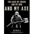 thumbnail image 2 of Women's The Lord of the Rings Fellowship of the Ring Gimli You Have My Sword and My Bow and My Axe Graphic Tee Black Large, 2 of 4