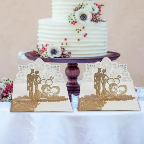 Tarjeta de invitación de boda de diseño hueco, con sobre Tarjetas de felicitación 3D para compromiso de boda Aniversario Despedida de soltera Fiesta Oro BLESIY Tarjetas de invitación de boda