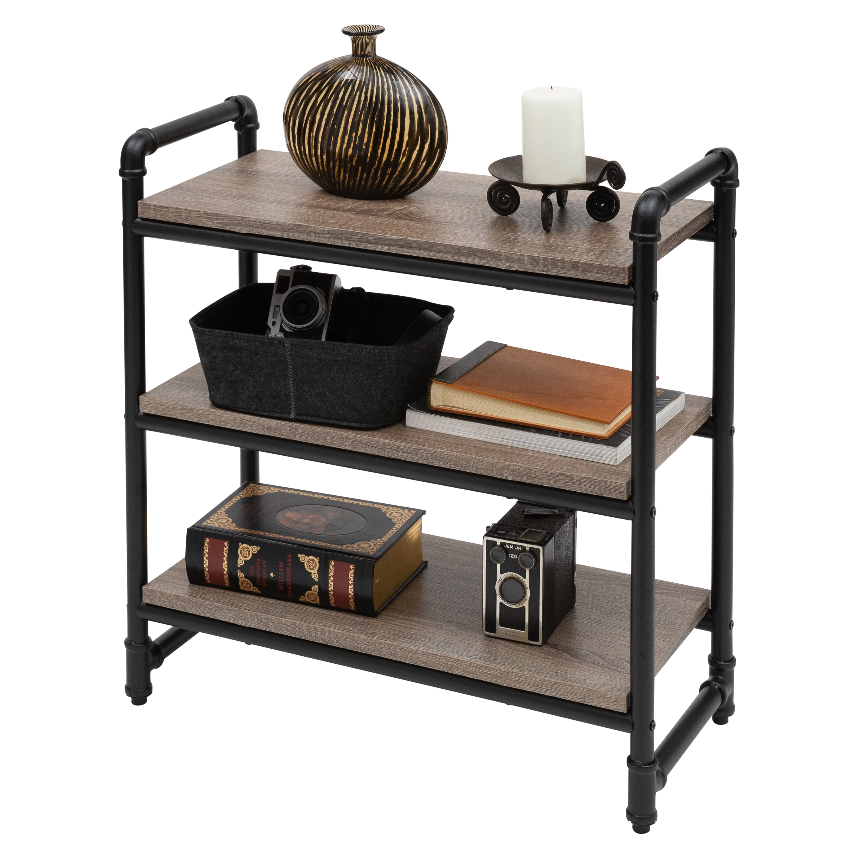 Organize It All 3 Tier Pipe Line Freestanding Bathroom Storage Shelf Unit