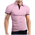 thumbnail image 1 of Men's Golf Shirt Casual Sports V Neck Ribbed Collar Short Sleeve Fashion Casual Solid Color Plain Spring & Summer Regular Fit XL, 1 of 5