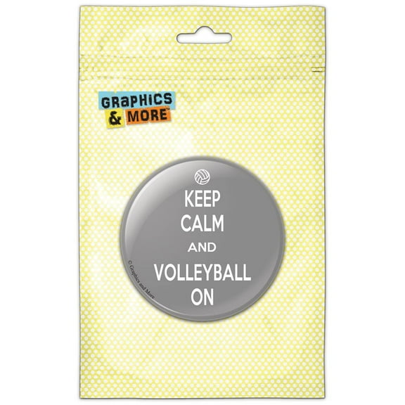 Keep Calm And Volleyball On Sports Refrigerator Button Magnet