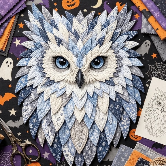 DIY Layered Fabric Owl Patchwork Kit, Quilted Animal Wall Hanging Craft Set, Beginner‑Friendly Sewing Supplies for Adults, Holiday Home Accent Decor