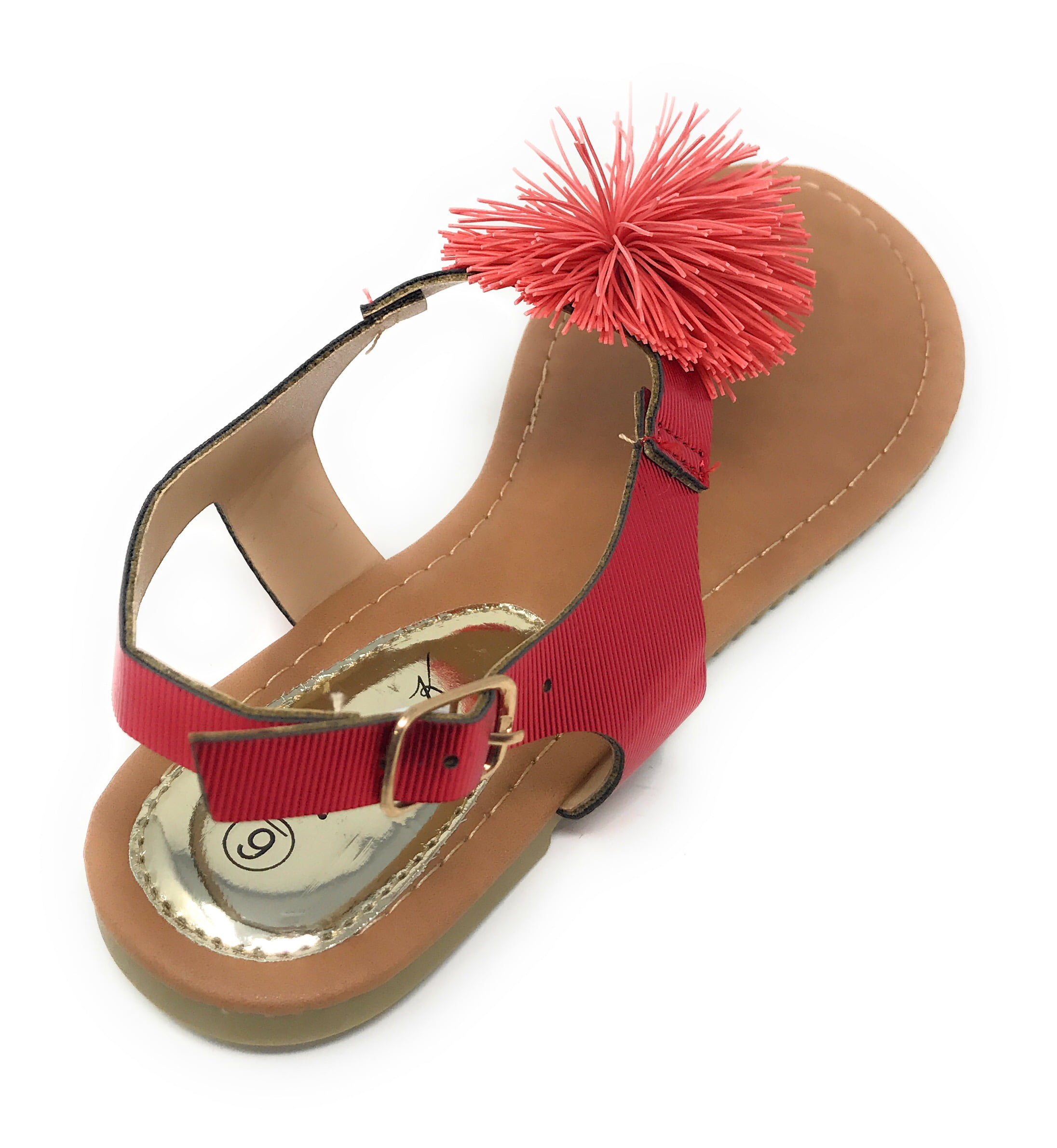 Victoria K Women's PomPom With Side Buckle Sandals