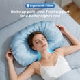 thumbnail image 2 of COOKCOK Ergonomic Cervical Memory Foam Pillow for Neck Pain Relief, Cooling Shell Cloud Bed Pillow for Side Back Sleepers, Blue, 2 of 7