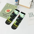 thumbnail image 7 of Fuzoiu Cute Big-Eyed Black Cat Print Adult Socks, Crew Moisture-wicking Socks, Unisex Cushion Crew Socks,Casual Sports Ankle Socks, 7 of 7