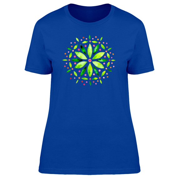 Abstract Green Flower Modern Art Tee Women's -Image by Shutterstock