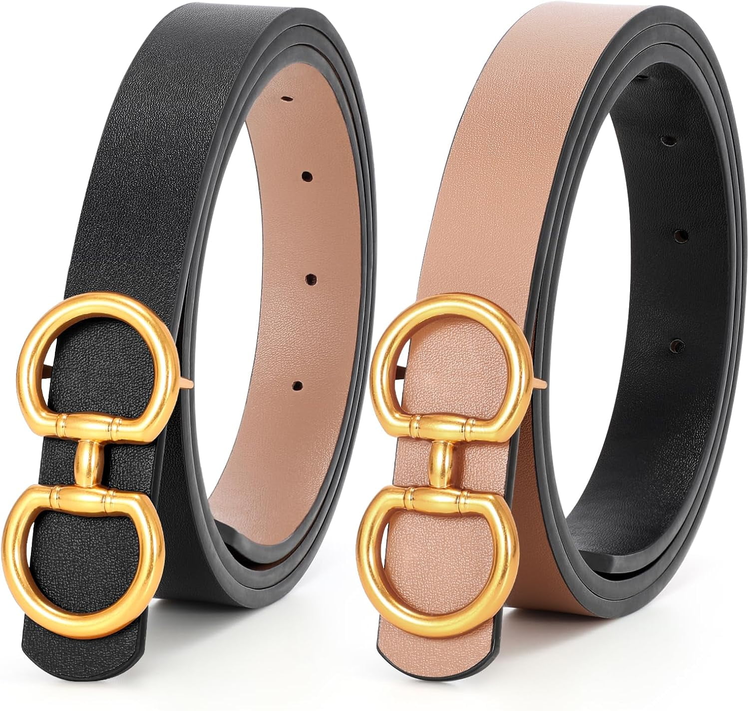 Reversible PU Leather Belt with Gold Buckle for Jeans Reversible Leather Belt for Women With Gold Buckle Ladies  main image 4