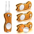 thumbnail image 1 of Herramienta de reparación Golf Divot Skylety Metal con marcador de bolas (4 unidades), 1 of 6