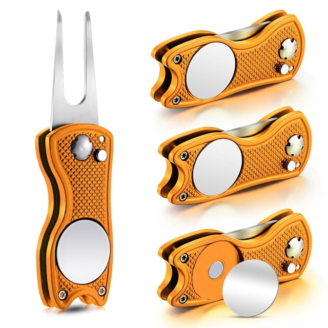 Herramienta de reparación Golf Divot Skylety Metal con marcador de bolas (4 unidades)
