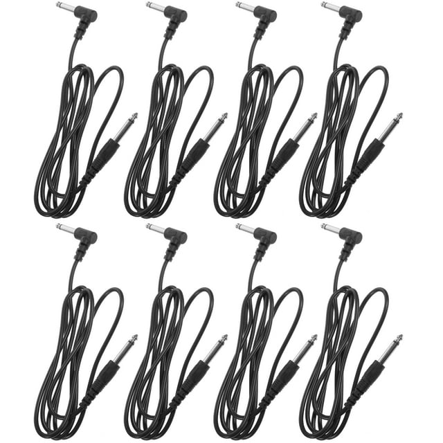 8 Pcs Câbles de Guitare Professionnels 6.35mm Câbles d'Instrument Cordons de Guitare