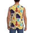 thumbnail image 4 of Fotbe Men's Musical Instruments Print Men's Sleeveless Muscle Tank Tops Casual T-Shirts for Gym Workout Beach-X-Large, 4 of 8
