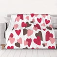 thumbnail image 5 of YFYANG Lightweight Warm Flannel Blanket, Vintage Heart Texture Throw Blanket for Bed, Sofa, Travel, Camping, 50"x40", 5 of 7