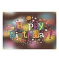 thumbnail image 1 of Birthday Cutting Board, Colorful Fun Graphic Lettering with Stars Dots Daisies on a Blurred Background, Decorative Tempered Glass Cutting and Serving Board, Large Size, Multicolor, by Ambesonne, 1 of 1