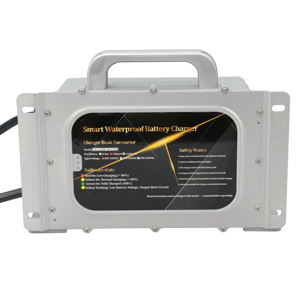 48V 20A 120Vac Solar/ATV/Marine Waterproof LiFePO4 Lithium Battery Charger