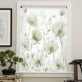 thumbnail image 4 of Sage Green Spring Floral Semi Sheer Curtains Drapes for Living Room,Bedroom,French Doors Window 45 Inches Long,Summer Botanical Watercolor Vintage Rod Pocket Chiffon Curtain Drapery Voile Panel, 4 of 6