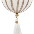 thumbnail image 4 of A&B Home Set of 12 White Fabric Hanging Ornaments with Tassel 3.9" x 3.9" x 12.6", 4 of 5