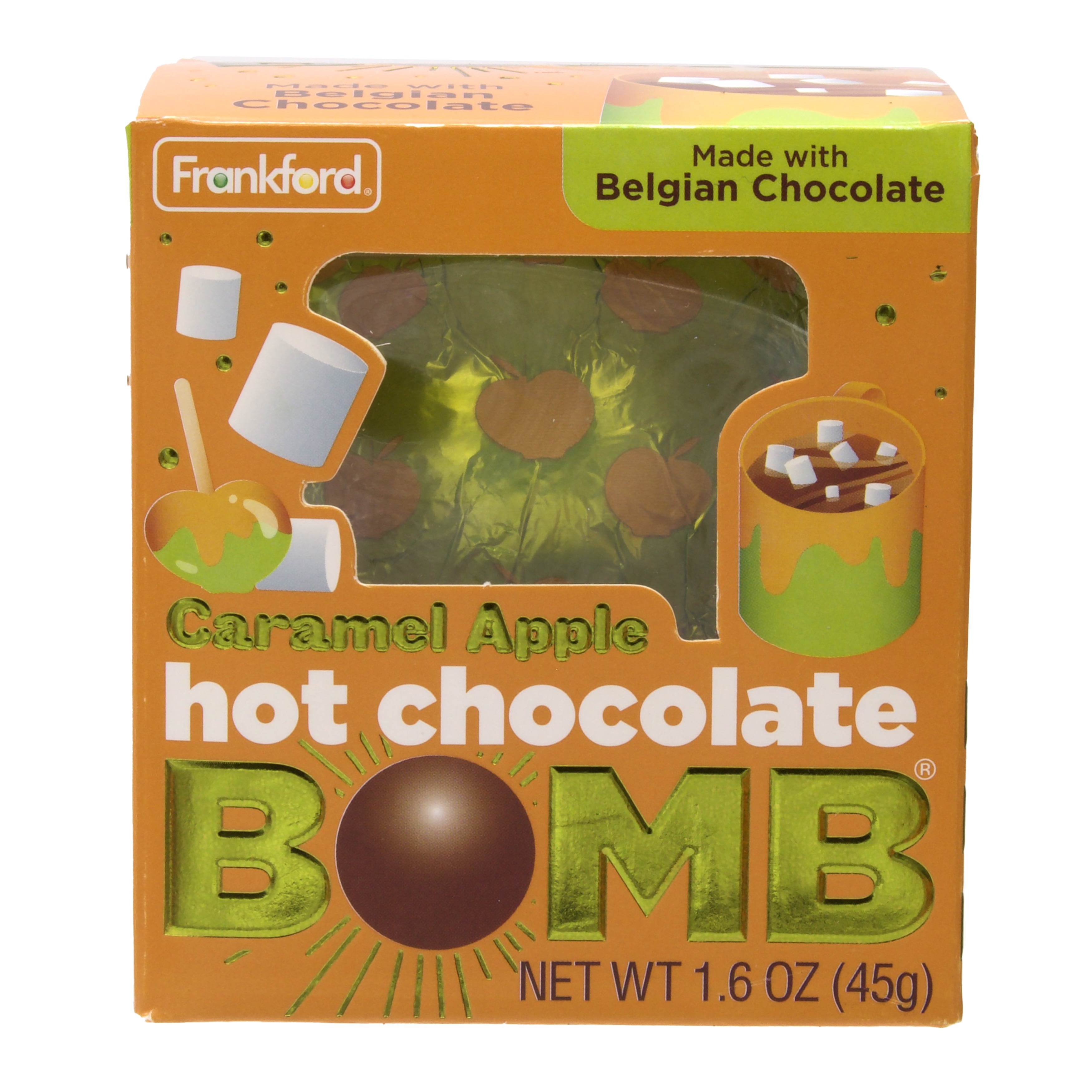Frankford Hot Chocolate Bomb Caramel Apple with Mini Marshmallows 1.6 Ounce
