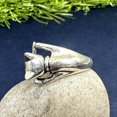 thumbnail image 5 of Sterling Silver Cat Hug Ring: Adjustable Kitten Wrap Jewelry, 5 of 9