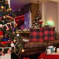 thumbnail image 2 of 2 Pack Christmas Pillow Covers Buffalo Check Plaid Throw Decorative Cushion Case Polyester for Farmhouse Home Decor Red and Black, 18" x 18", 2 of 6