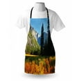 thumbnail image 3 of Yosemite Apron Bird's Flight Flies Over Mountains Yosemite National Park Early Fall Season, Unisex Kitchen Bib Apron with Adjustable Neck for Cooking Baking Gardening, Orange Blue Green, by Ambesonne, 3 of 3