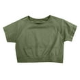 thumbnail image 7 of Daznico Women's Seamless Workout Crop Tee, Round Neck Breathable Top for Yoga & Gym,L, 7 of 7