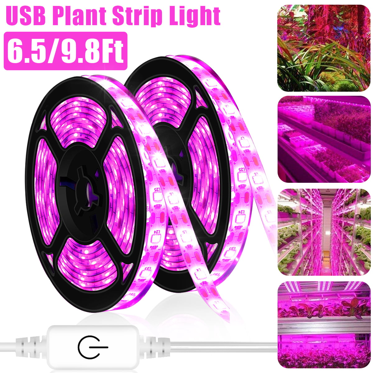 Touch switch LED Waterproof Plant Grow Light Strip USB Full Spectrum Hydroponic