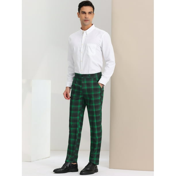 Pantalones de vestir a cuadros para hombre Pantalones de negocios