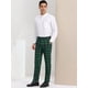 thumbnail image 4 of Pantalones de vestir a cuadros para hombre Pantalones de negocios con frente plano Pantalones de traje a cuadros Verde S, 4 of 6