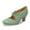 Sage Pu, variant on Women's Vintage Mary Jane Low Heel Pumps - Classic Scalloped Edge Dress Shoes with Button Detail