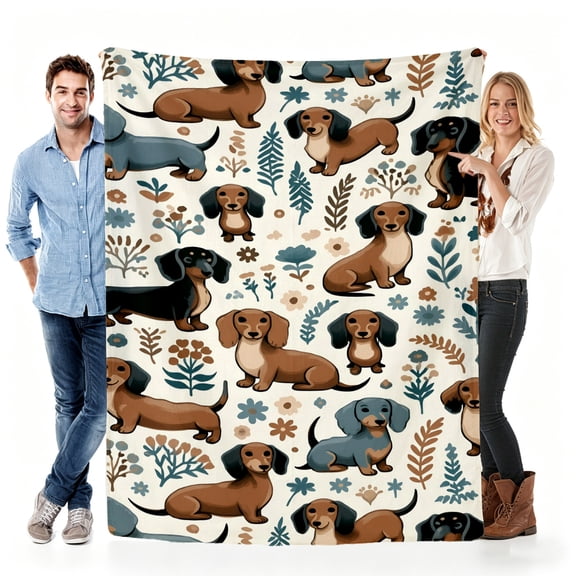 Verve & Co ShopBlanket Gift for Mom from Daughter Son, Soft Throw Blanket Fleece for Mother's Day, Mom Birthday, Dachshund Design