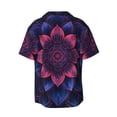 thumbnail image 6 of Lsque Bohemian Vintage Pattern print Men's Cuban Collar Short Sleeve Shirt Summer Beachwear Casual Button Down Fashionable Vacation Leisure Shirt-X-Large, 6 of 7