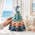 thumbnail image 3 of DIY Ocean Quilted Fabric Tree Kit, 3D Padded Sewing Craft Project, Seasonal Mantel Shelf Decor, Ocean Home Decor, Handmade Holiday Gift for Crafters, 3 of 4