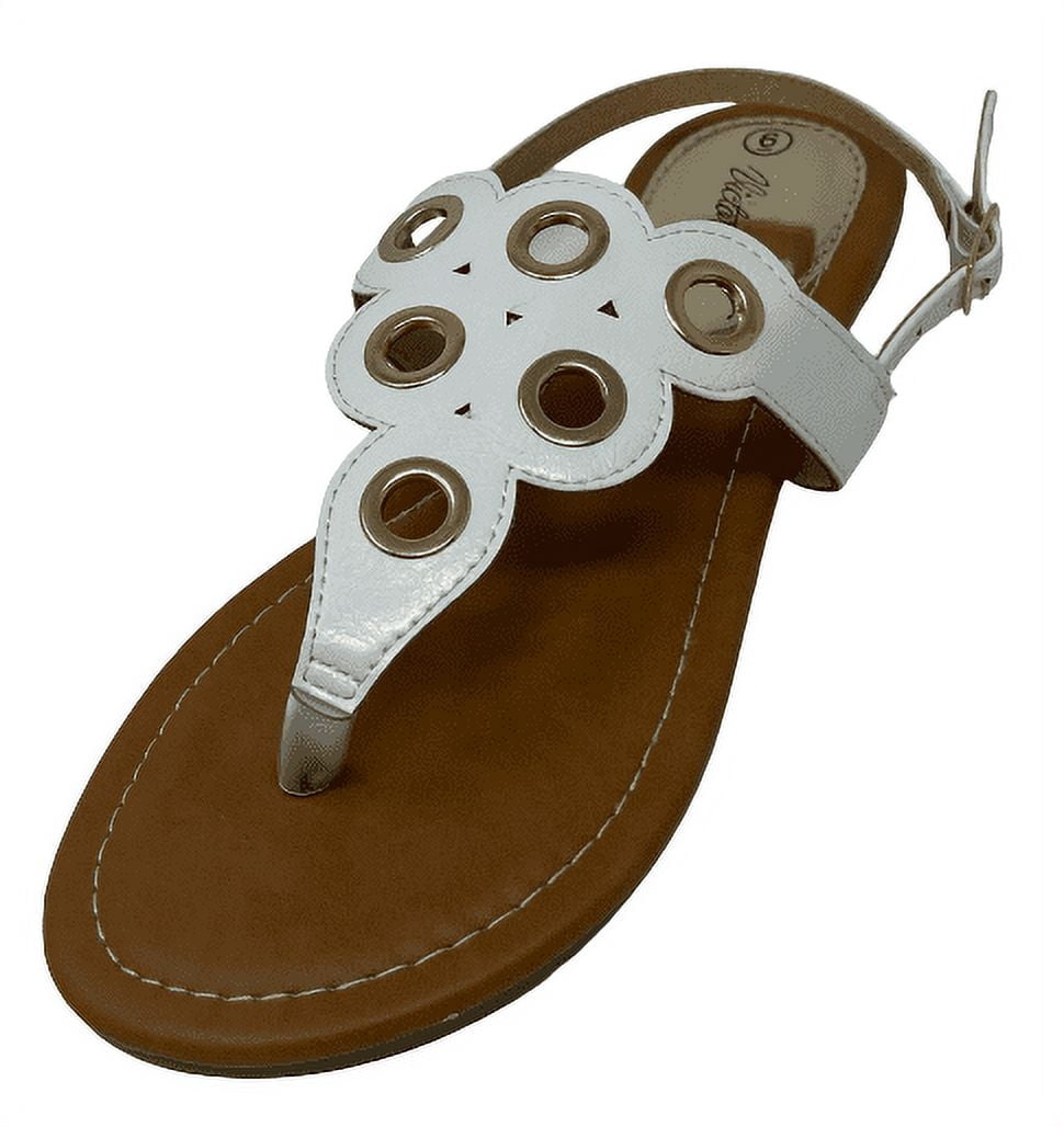 Victoria K Circular Perforated Design Sandals (Women)