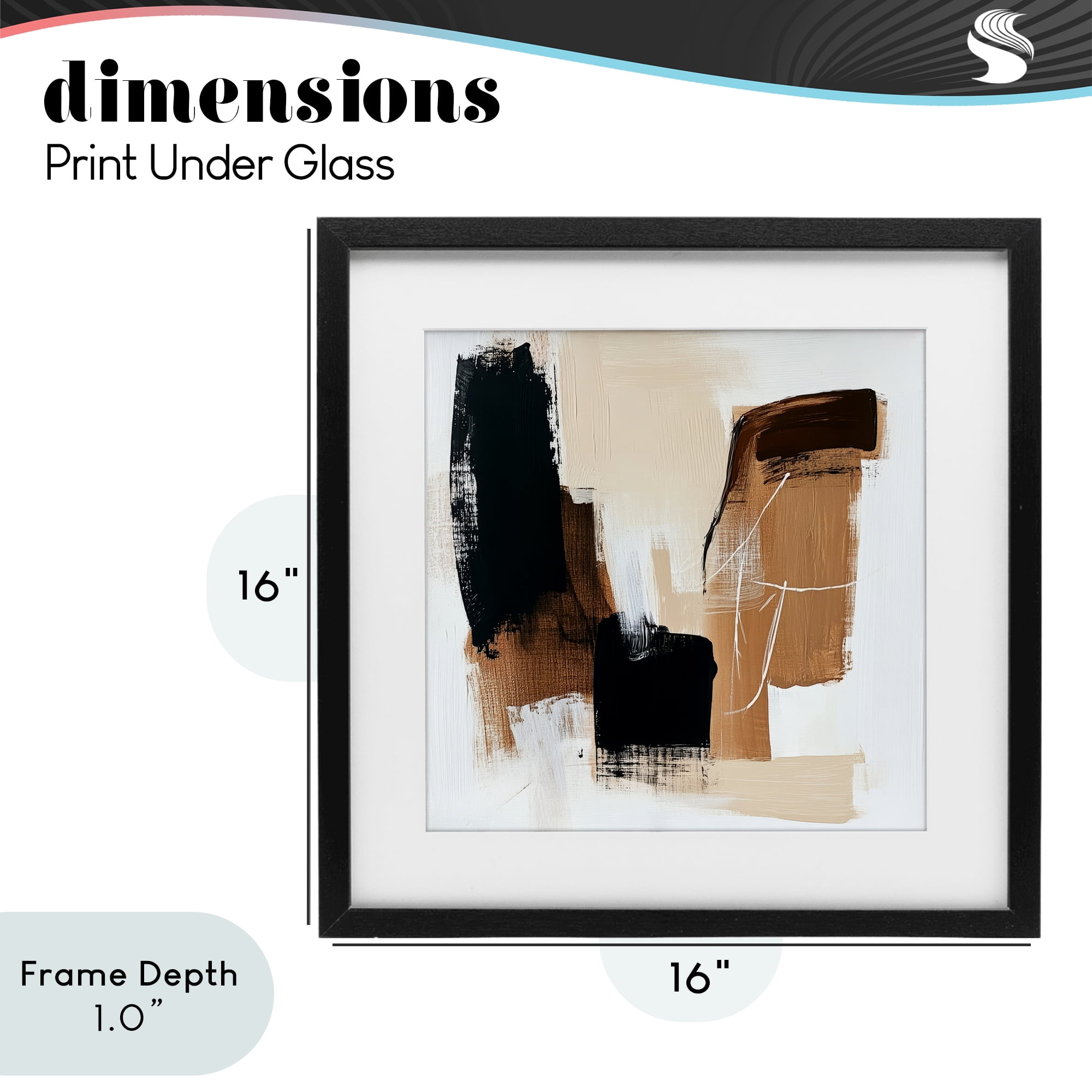 Stupell Industries Earthy Hues Neutral Balance Black Framed Print Under Glass, design by Petal Prints Design