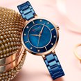 thumbnail image 3 of Reloj de mujer 9051 Mujer Reloj de cuarzo Cronógrafo Moda Casual Banda de acero inoxidable Reloj de pulsera femenino 1 1, 3 of 5