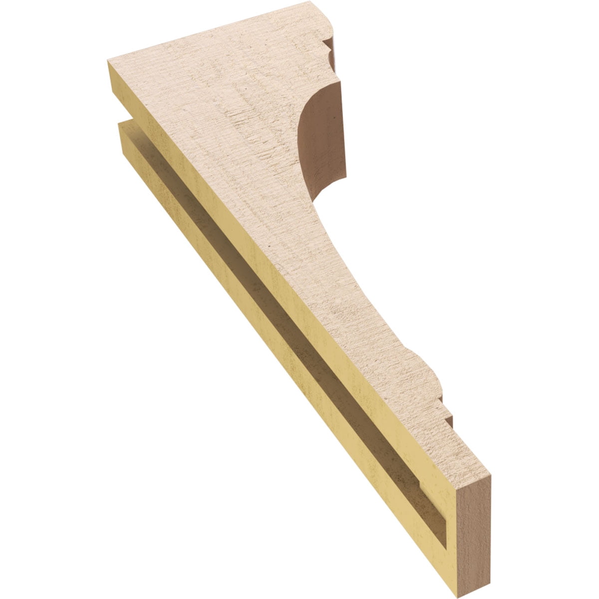 3"W x 6"D x 18"H Thin Hughes Rough Cedar Woodgrain TimberThane Corbel, Primed Tan