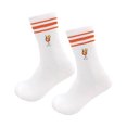 thumbnail image 5 of JUUNthy Mens Womens Cotton Crew Socks, Non-Slip Stripe Graphic Breathable Soft Casual Athletic Socks Orange, 5 of 11