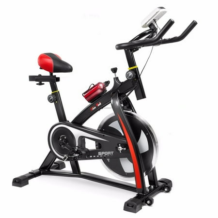 XtremepowerUS Premium Stationary Exercise Bicycle Bike Cycling Padding Seat Cardio Workout Fitness Cycle Indoor, Red
