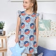 thumbnail image 4 of Balery Donut with the USA Fag Camisón de princesa para niñas, pijama de algodón con mangas abullonadas, suave y bonito.-Large, 4 of 6
