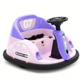 thumbnail image 2 of KORIMEFA 12V Bumper Car for Kids Toddler ages 2-6 Years Electric Ride On Toys with Remote Control, 360 Degree Spin, Lights, Sounds, DIY Stickers, Purple, 2 of 12
