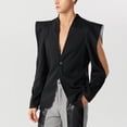 thumbnail image 6 of INCERUN Mens Deep V Neck Steampunk Cutout Sleeve Party Coat Suits Solid Blazer, 6 of 10