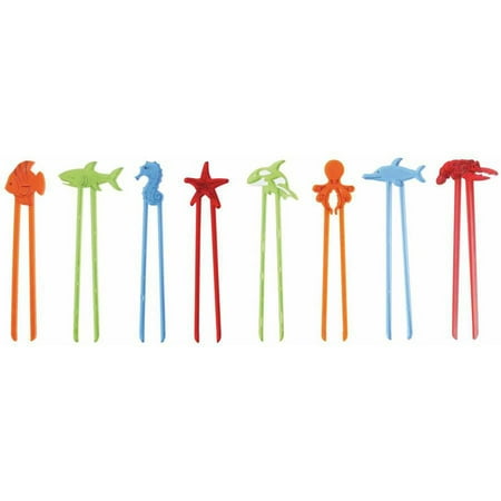 Abilitations Fish Sticks 1 Piece Chopsticks, Assorted Colors, Set of 48