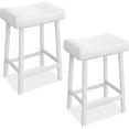 thumbnail image 6 of Garvee Counter Height Bar Stools Set of 2, 24-Inch Upholstered Saddle Barstools with Curved Cushions, Easy Assembly PU Leather Bar Chairs for Kitchen Island, Dining Room, Home Bar, White, 6 of 6