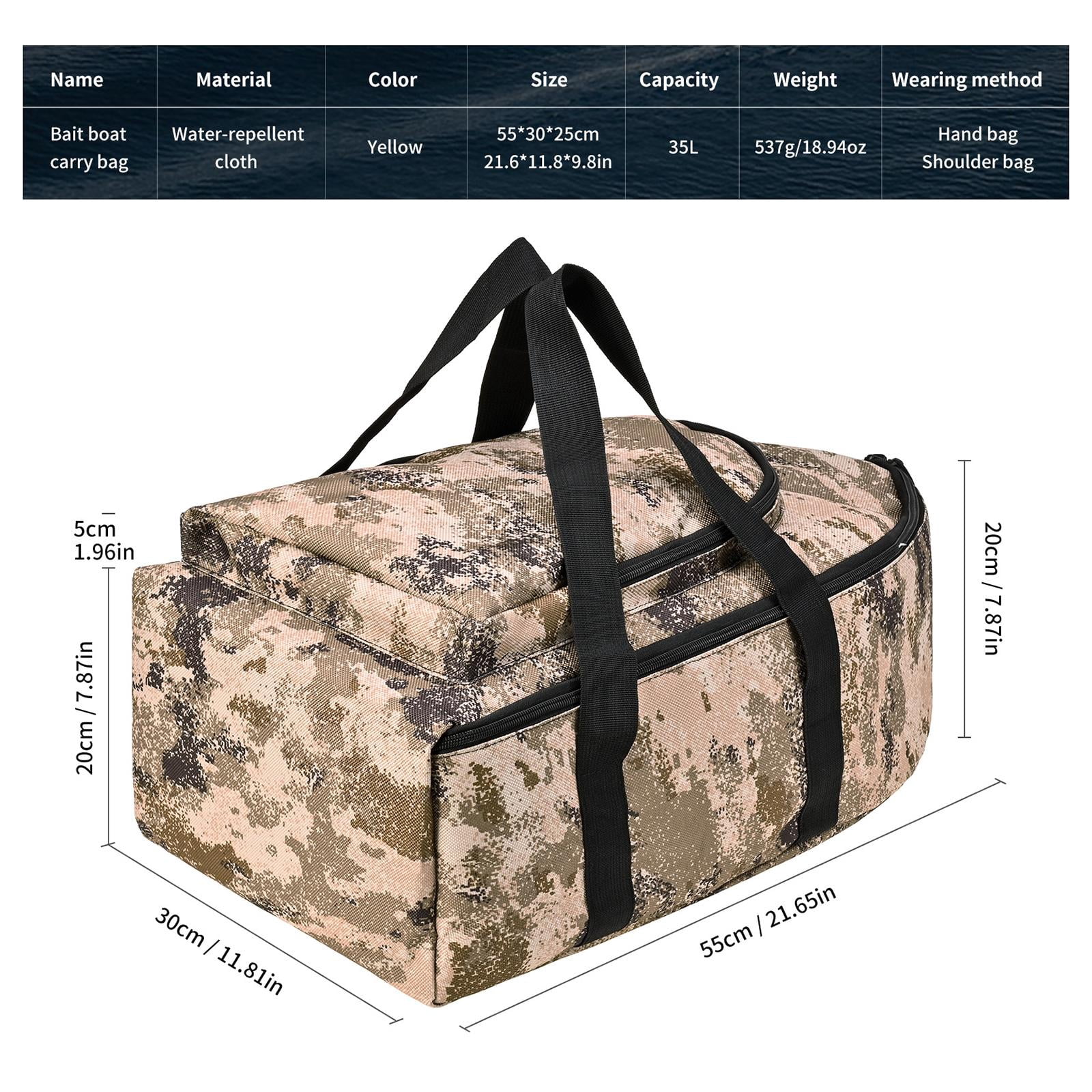 koolsoo Tackle Bag Accessories Fishing Gear Bag for Boat Backpacking Enthusiast Desert Color
