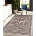 thumbnail image 4 of Geometric Decorative Rug, Modern Abstract Design Print of Half Rounds and Triangles in Grunge, Quality Carpet for Bedroom Dorm and Living Room, 6 Sizes, Cocoa Coral Mint Green, by Ambesonne, 4 of 4