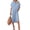 Light Blue, variant on Chouyatou Women's Summer Loose Hand Pocket Midi Long Tunic Denim Shirt Dress