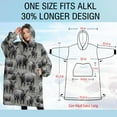 thumbnail image 4 of Oversized Wearable Blanket Hoodie,Gray Highland Cow Group Pattern Sherpa Blanket Hoodie with Super Pockets,Super Warm Fuzzy Pullover for Women & Men, 4 of 6