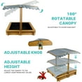 thumbnail image 4 of Gowoodhut Outdoor Kids Sandbox with Lid, Wooden Sand Box with Cover, with 2 Side Buckets, Adjustable Canopy & UV-Protection, Natural fir/Smooth Surface, Sand Box for Kids Ages 2-8, 4 of 8