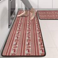 thumbnail image 2 of Kitchen Rugs Sets Of 2,Red Christmas Reindeer Pattern Anti Fatigue Kitchen Mat Rugs Non Slip Washable,Decorative Kitchen Floor Mats for Kitchen,Sink,Laundry,17"x47"+17"x47", 2 of 5